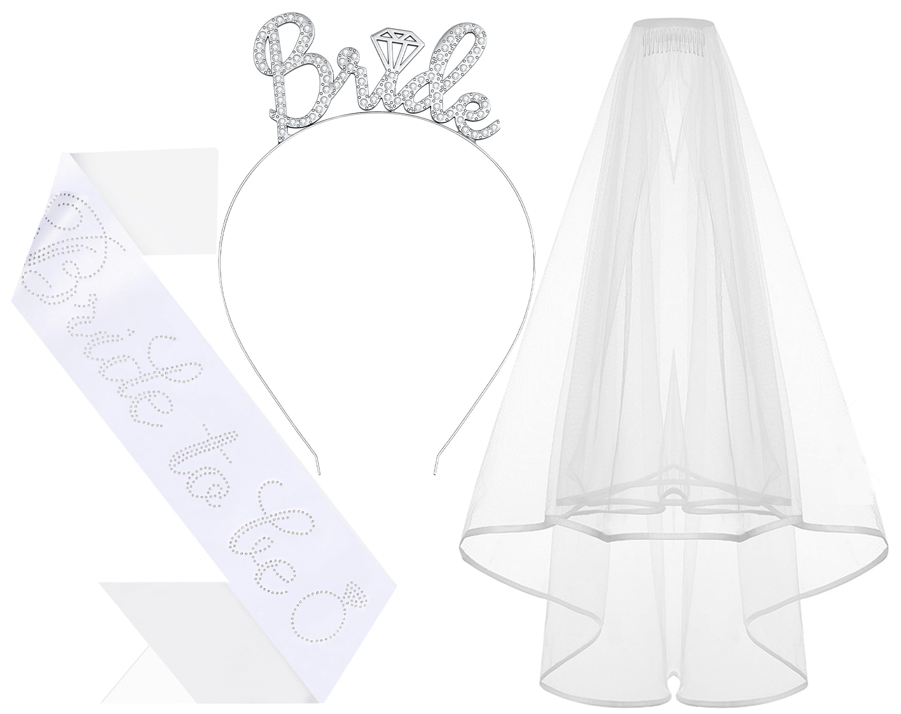 Papoopy diadema-novia-velo-integrado: complemento cómodo y seguro para la despedida de soltera.