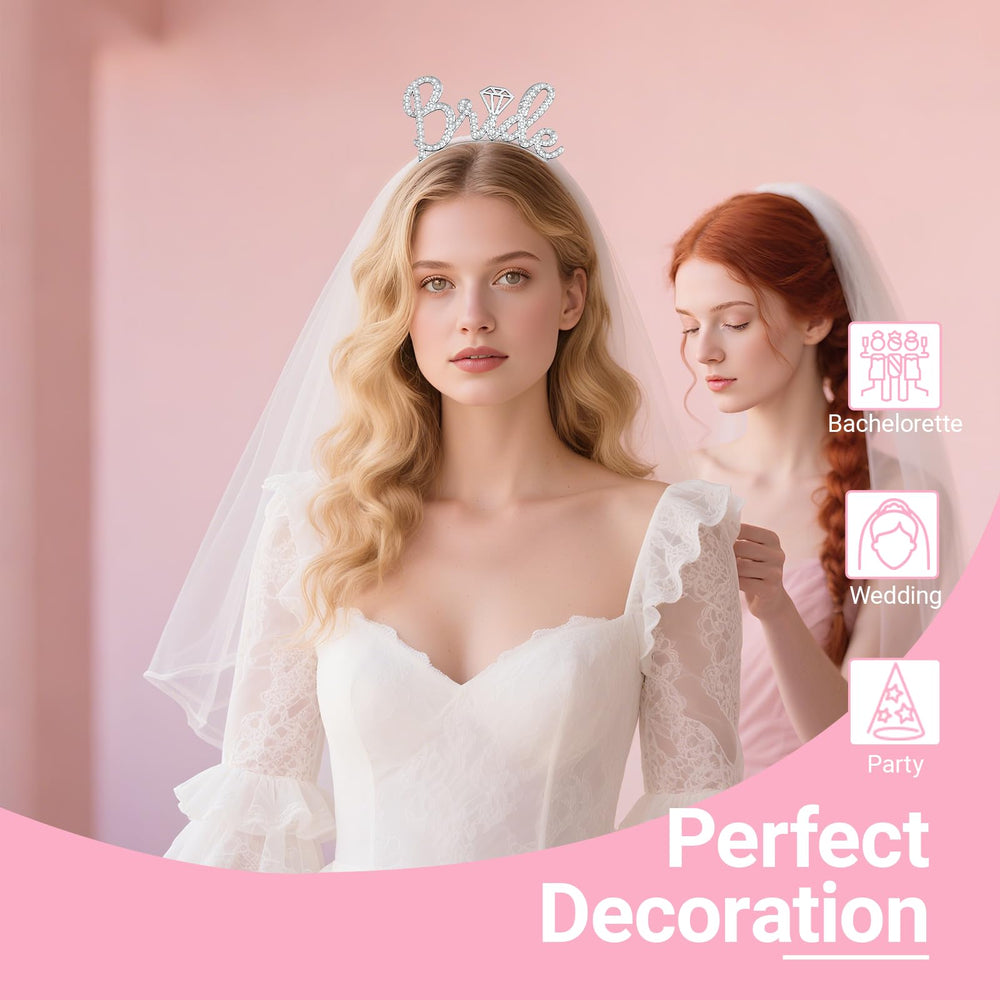 Papoopy diadema para novia, diseño cómodo para todo el evento