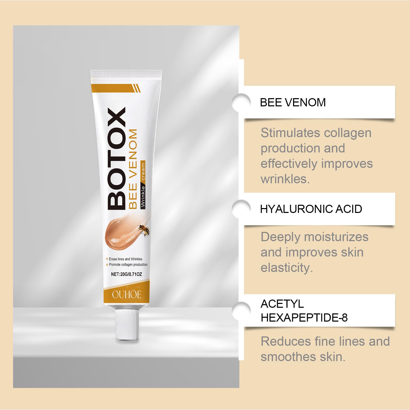 PAQIMAN crema hidratante con veneno de abeja para piel suave