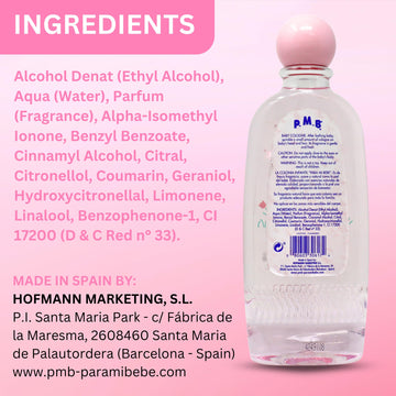Para Mi Bebe Splash Cologne floral notes creating a soft bouquet.