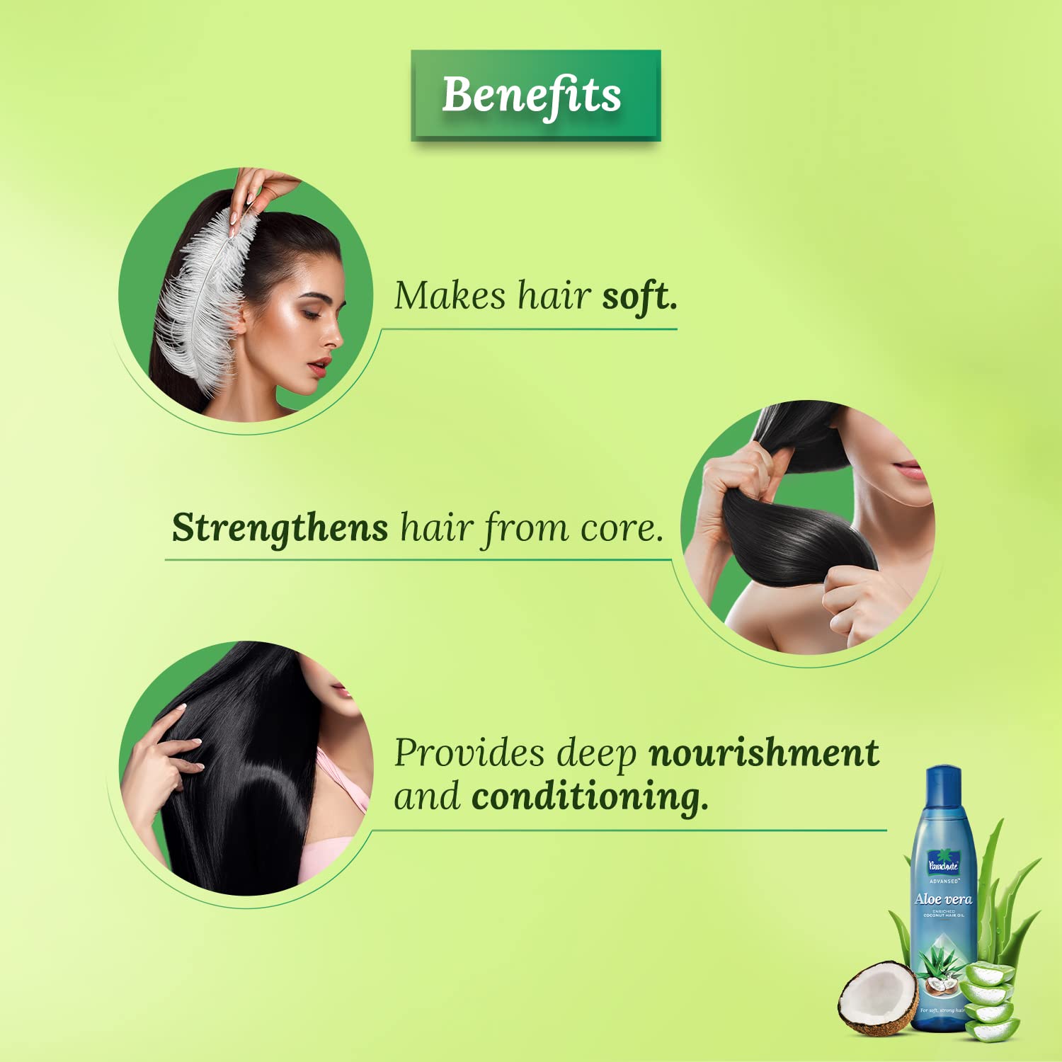 Parachute Advansed Aloe Vera Enriquecido Aceite Coco Cabello Penetración 10x para nutrición profunda.