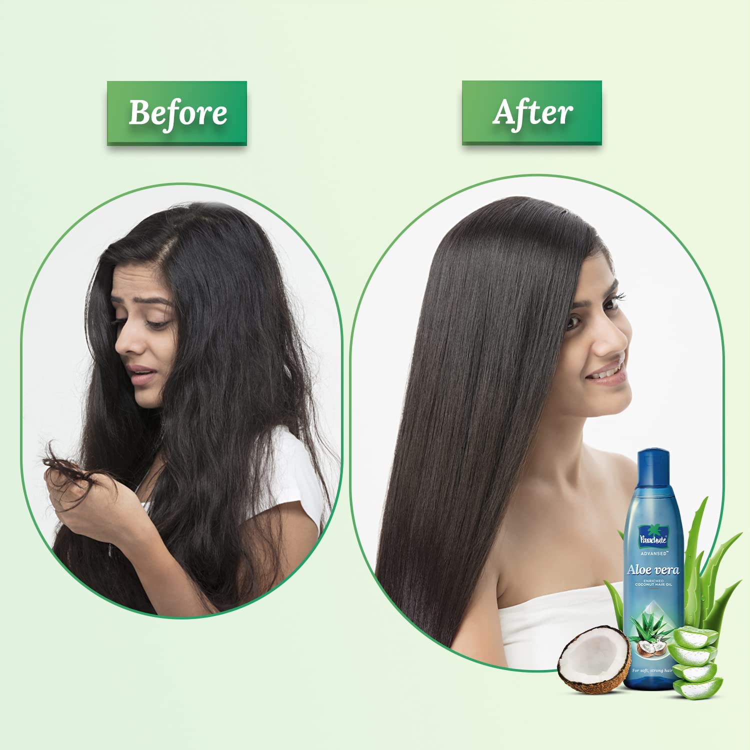 Parachute Advansed Aloe Vera Enriquecido Aceite Coco Cabello Uso Diario para cuidado constante.