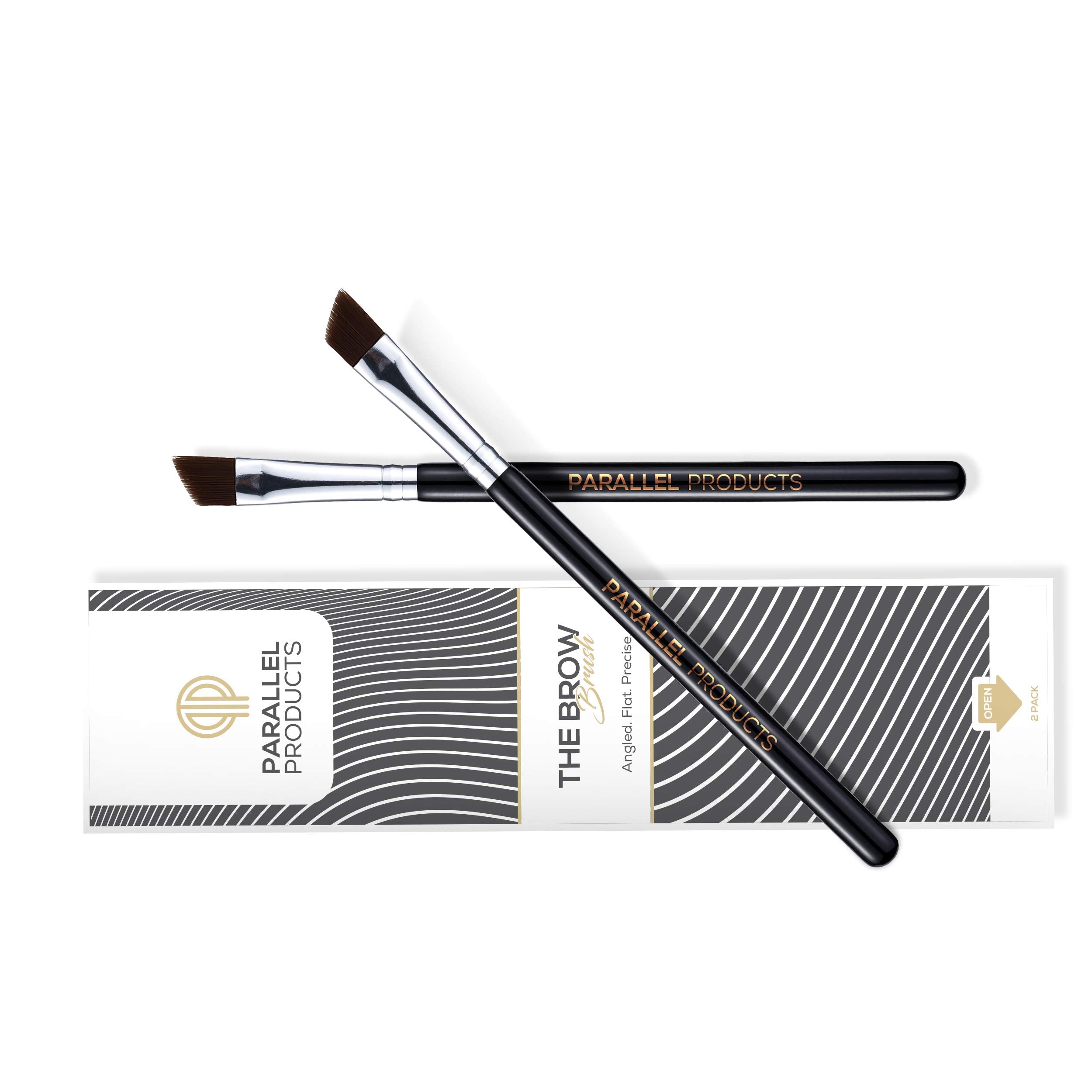 PARALLEL PRODUCTS – cepillo angular para cejas, aplicación de crema con delineado controlado.