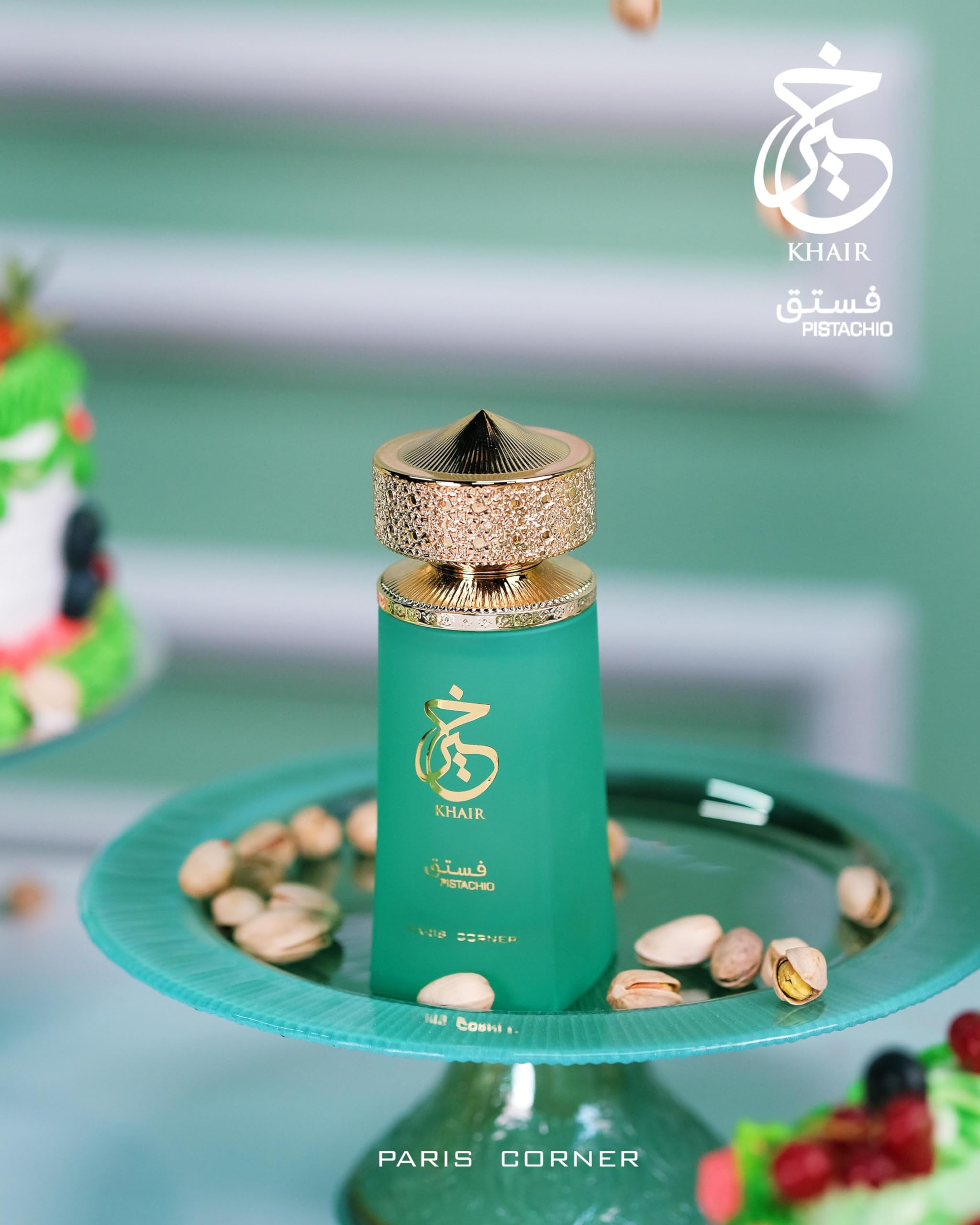 Paris Corner Pistachio Khair floral heart notes for depth
