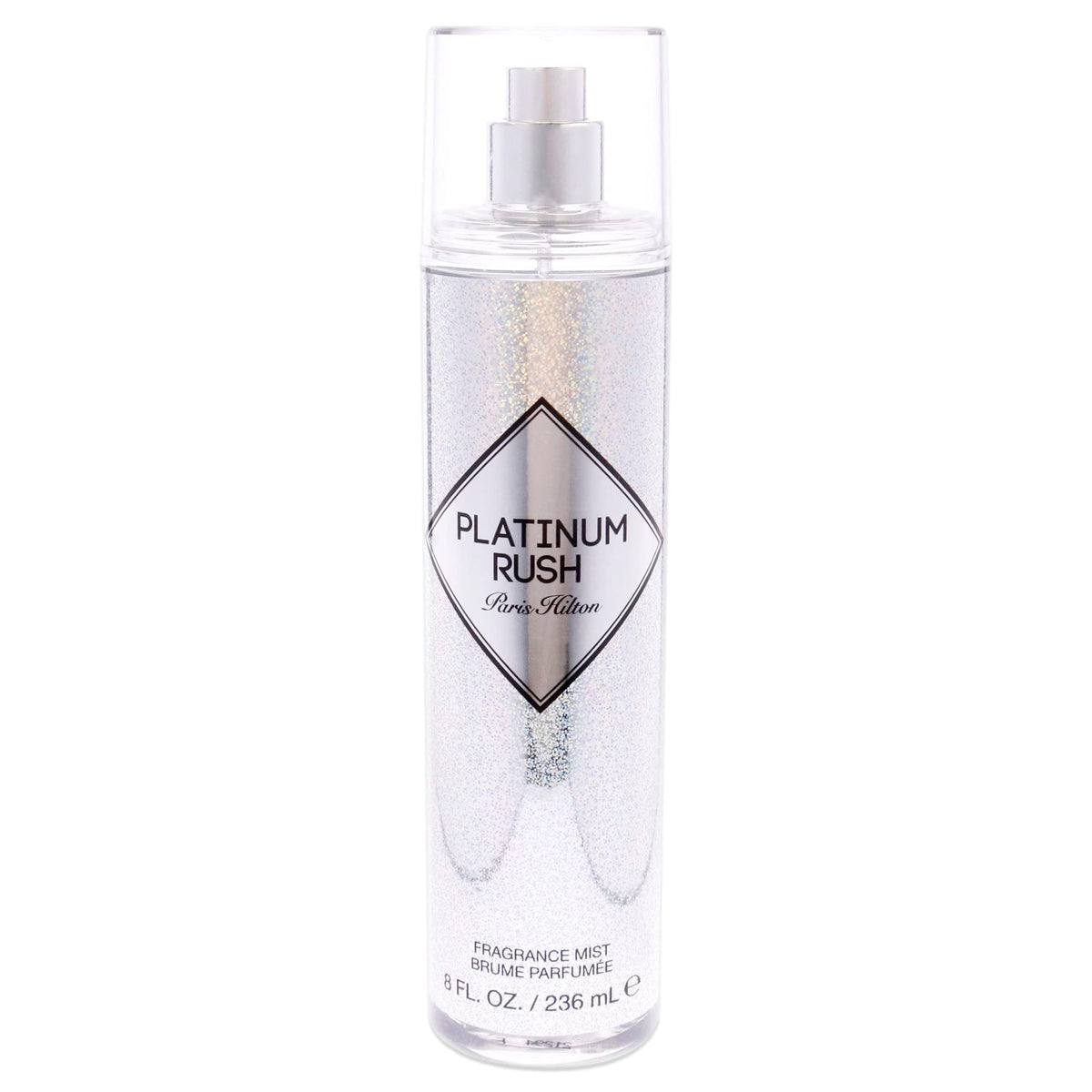 Paris Hilton Platinum Rush, frasco vertido, ideal para empezar tu ritual diario.