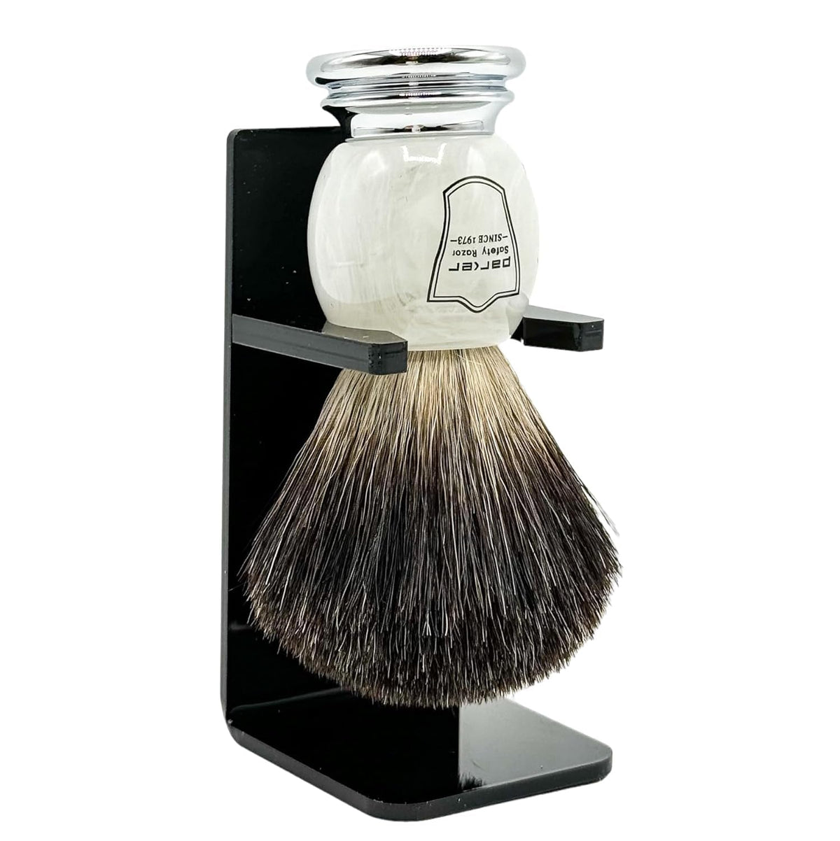 Parker brocha de afeitar con pelos de marta negros y nudo de 22 mm para espuma rica