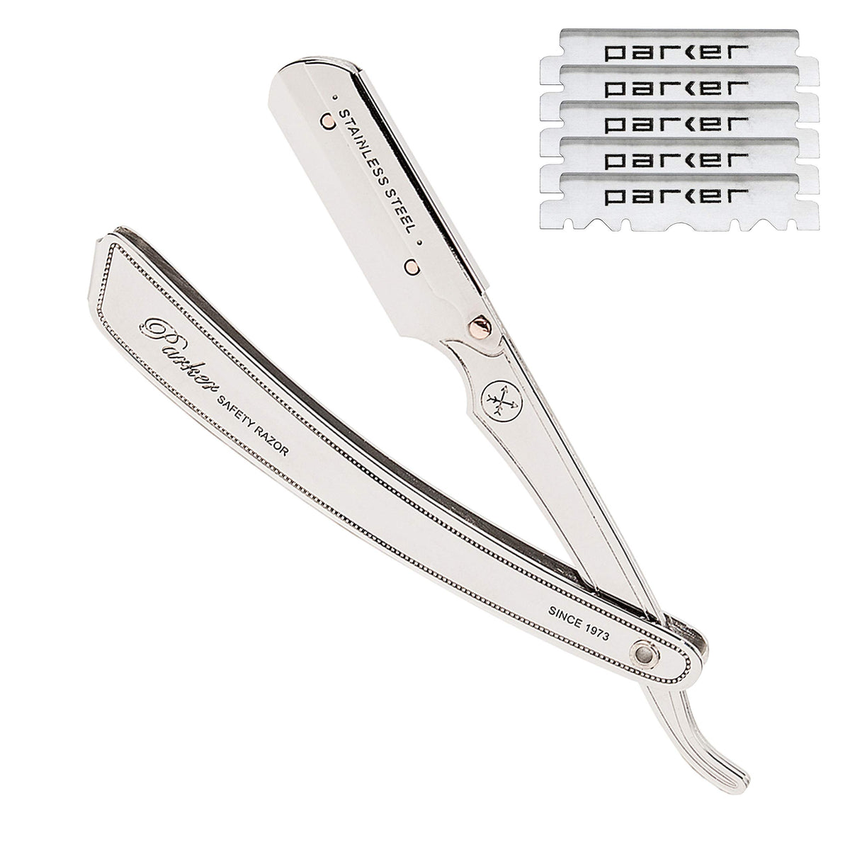 Parker SRX afeitadora recta de acero inoxidable para un afeitado preciso en casa