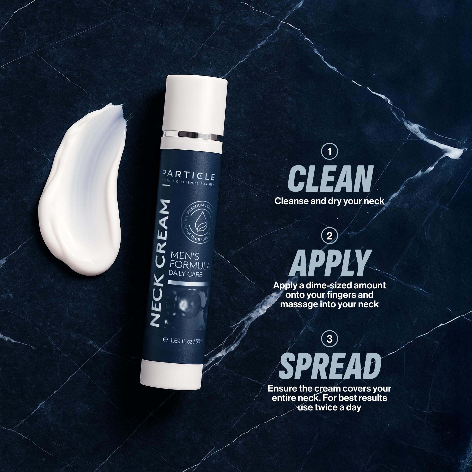 Particle Crema cuello aplicacion manual, masaje suave hacia arriba para mejor absorción
