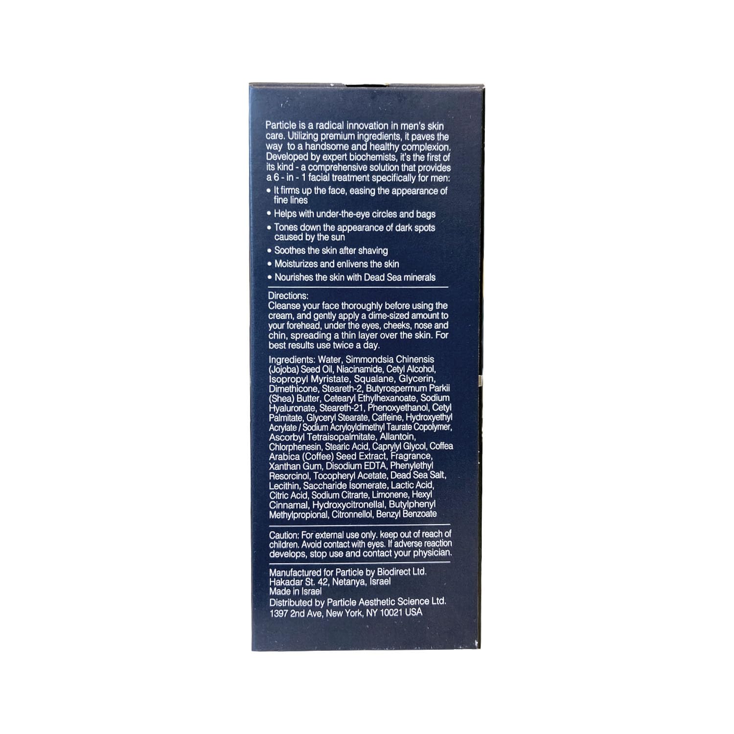 Particle crema rutina diaria simplificada para cuidado facial masculino.