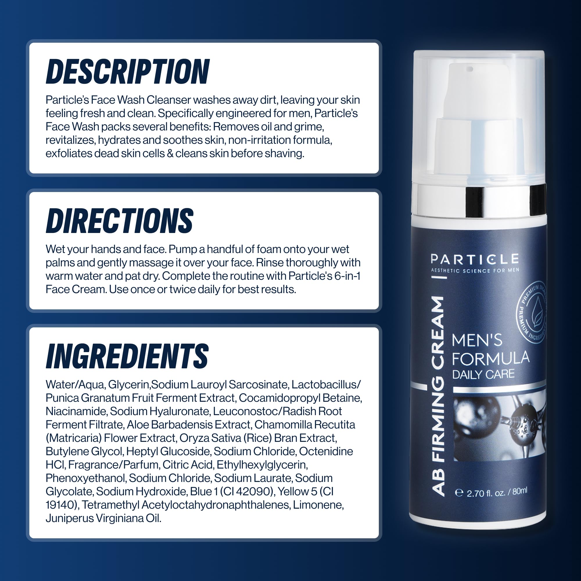 Particle formulation soin homme – adaptée à tous les types de peau.