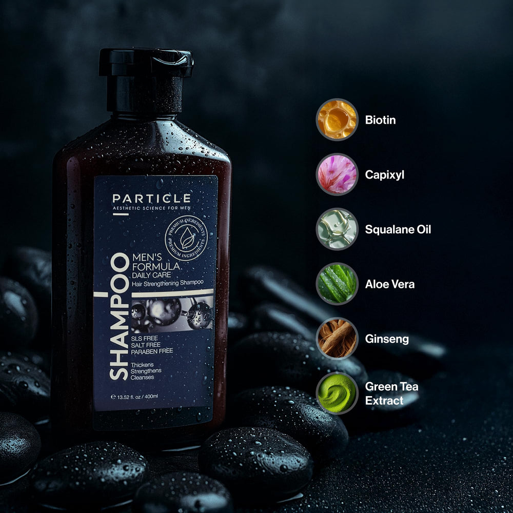 Particle Hair Thickening Shampoo ingredient focus biotin Capixyl for manageability