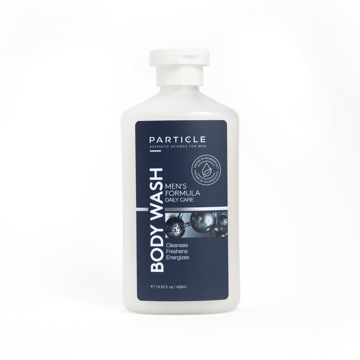 Particle Jabon Ducha Minerales Mar Muerto frontal, limpieza revitalizante para la piel.