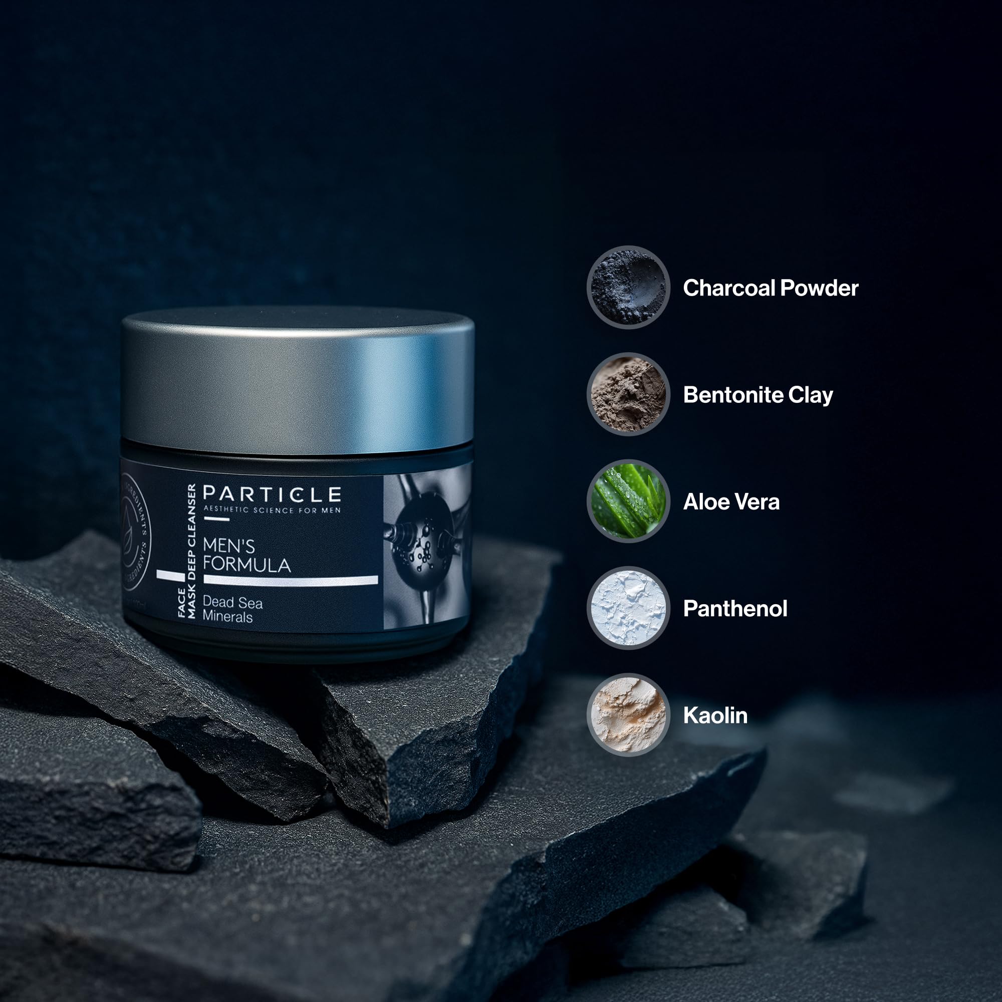 Particle Mascarilla Mineral para Hombres, limpieza profunda para piel equilibrada.