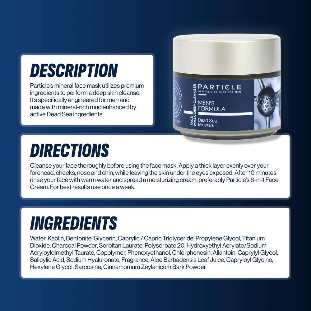 Particle Mascarilla Mineral para Hombres, complemento perfecto para una rutina completa de cuidado.