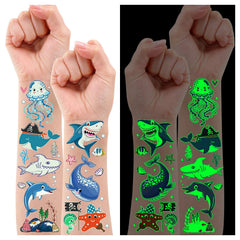 PARTYWIND tatuajes tiburón luminosos para fiestas y decoración nocturna