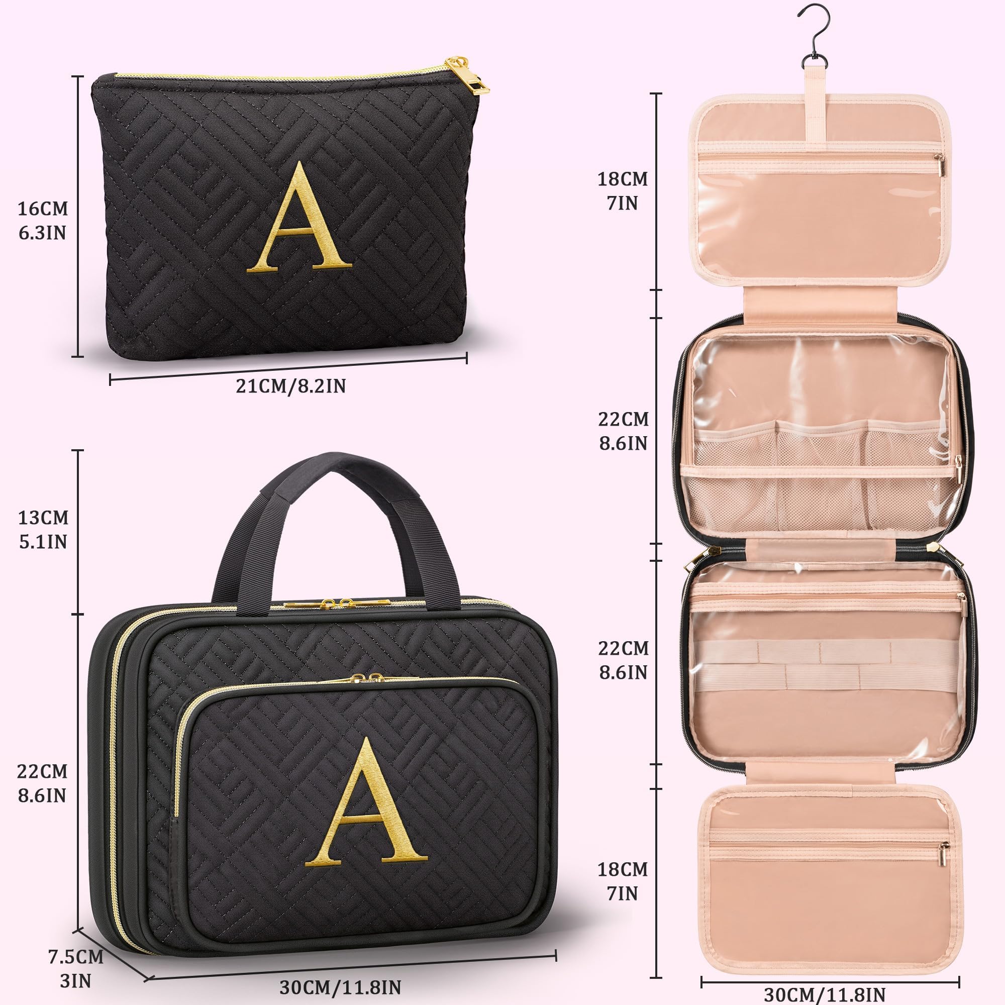 Partylamb bolsa de aseo viajera grande ofrece amplio espacio para tus esenciales.