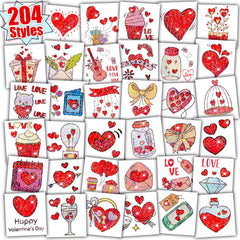 PARTYWIND 204 tatuajes brillantes de corazones para fiestas infantiles y sorpresas