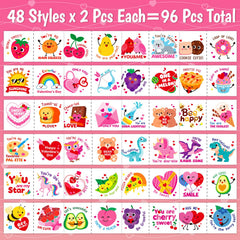 PARTYWIND tatuajes corazones y frutas, seguros para juego escolar.