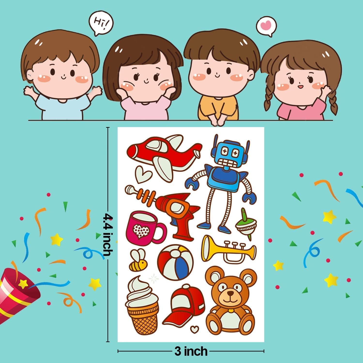 Partywind tatuajes luminosos para niños: mascotas, juego y color en cualquier evento