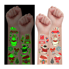 Tatuajes PARTYWIND luminosos para Navidad, brillo duradero para fiestas infantiles.