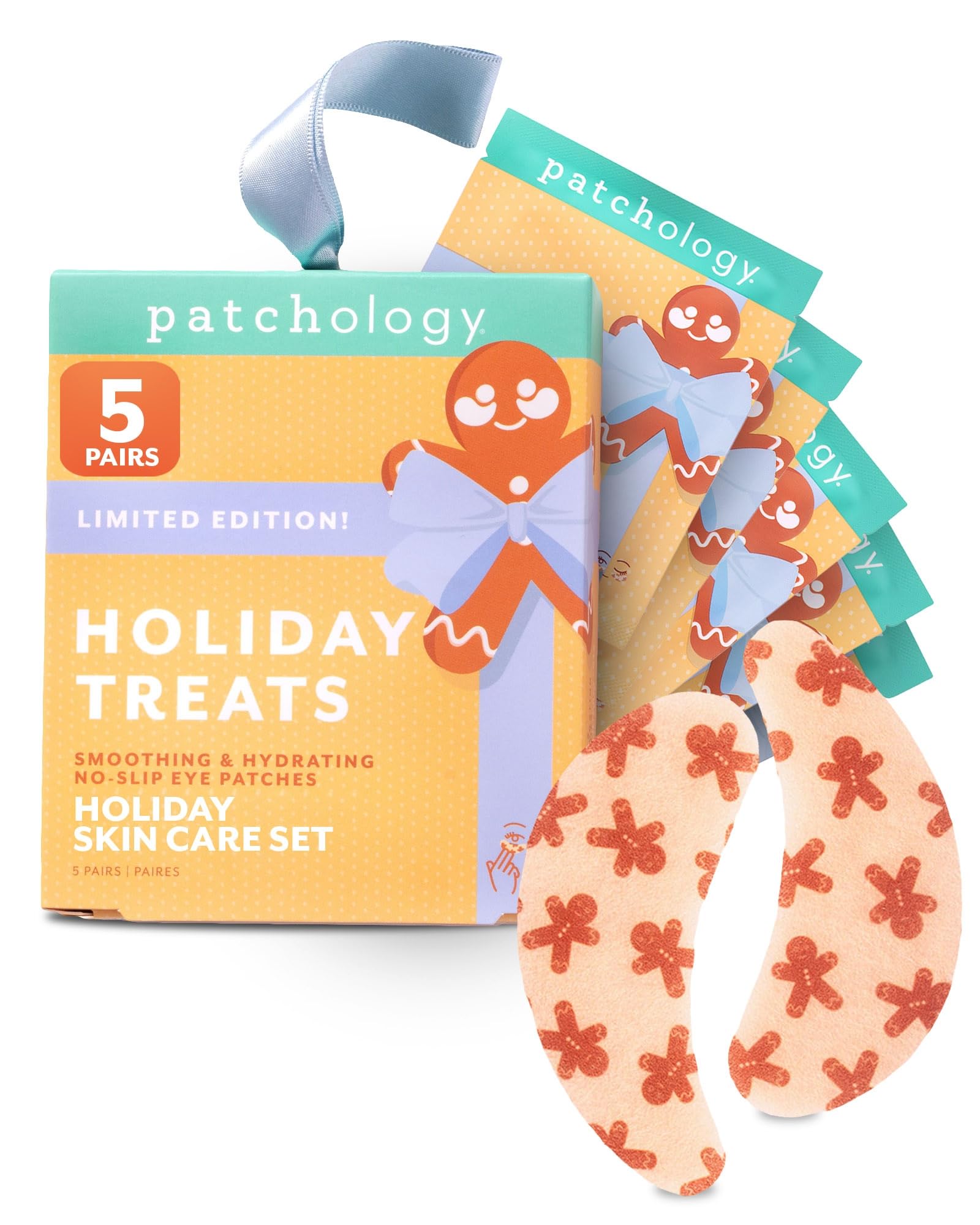 Patchology parches gingerbread para ojos en caja regalo, hidratación rápida para ojos cansados.