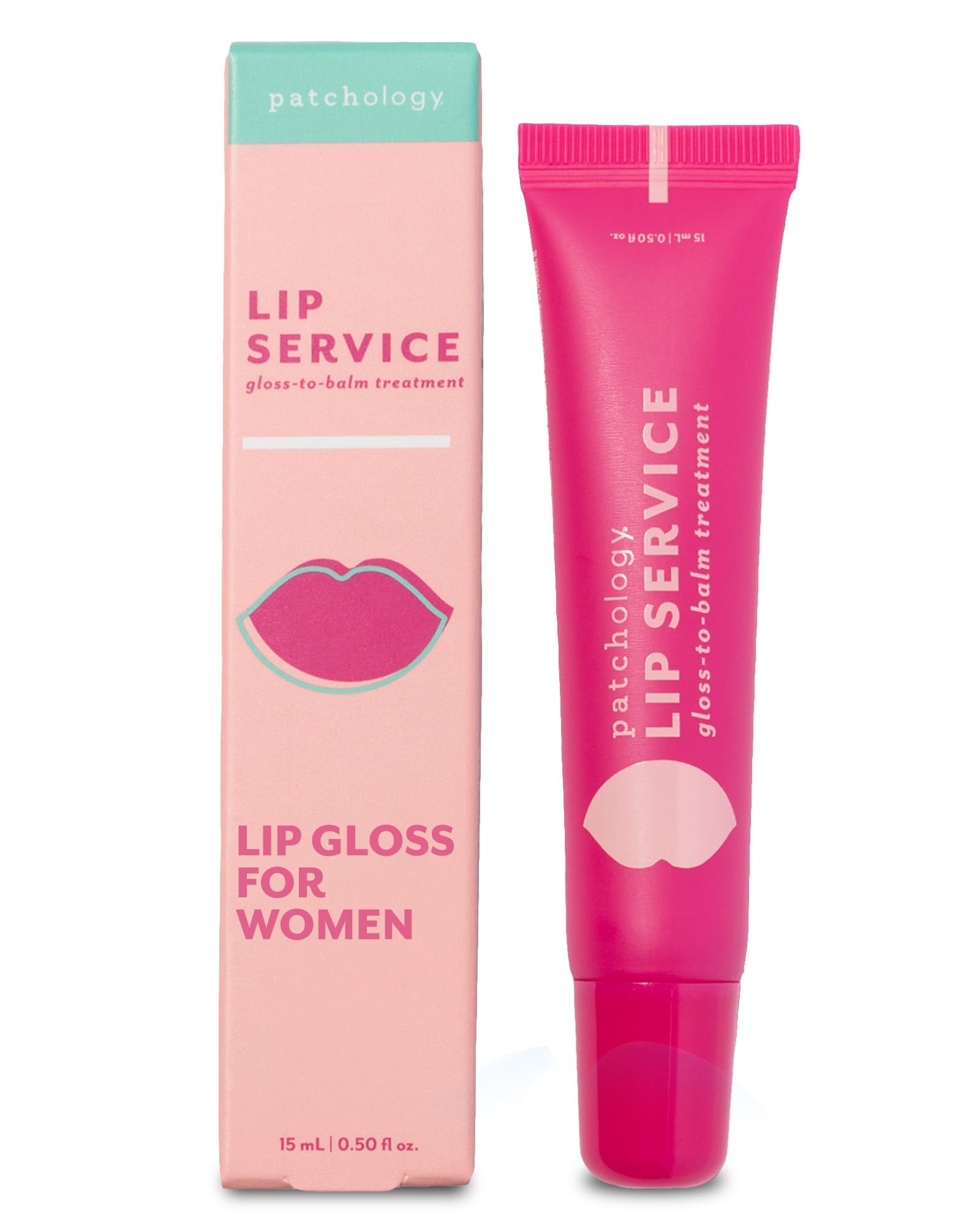Patchology Lip Service gloss delivers a glossy shine with hydrating care for dry lips.