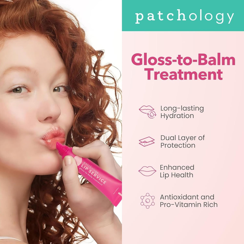 Patchology Lip Service hyaluronic-acid boosts moisture and comfort.