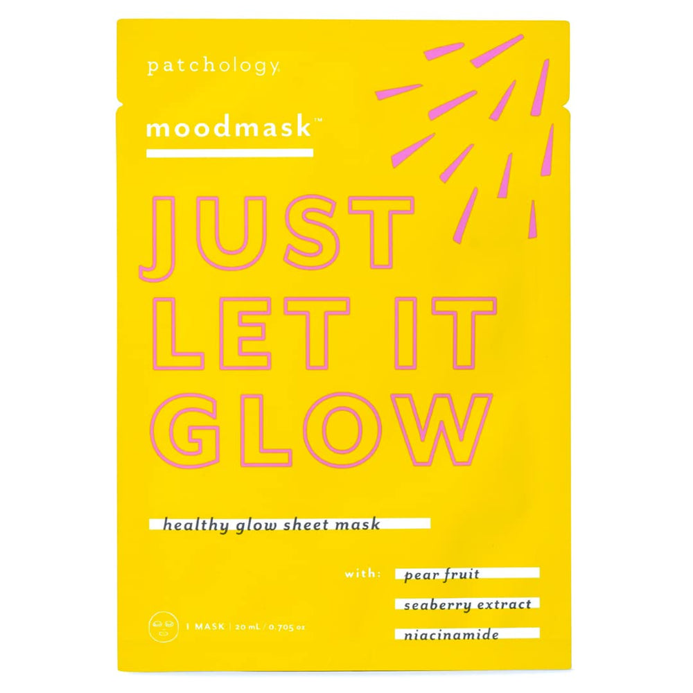 Patchology Moodmask Just Let It Glow: empaque listo para uso rápido en casa