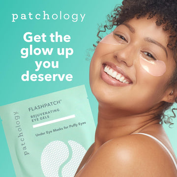 Patchology parches gel ojos formato spa móvil para relajación en cualquier lugar.