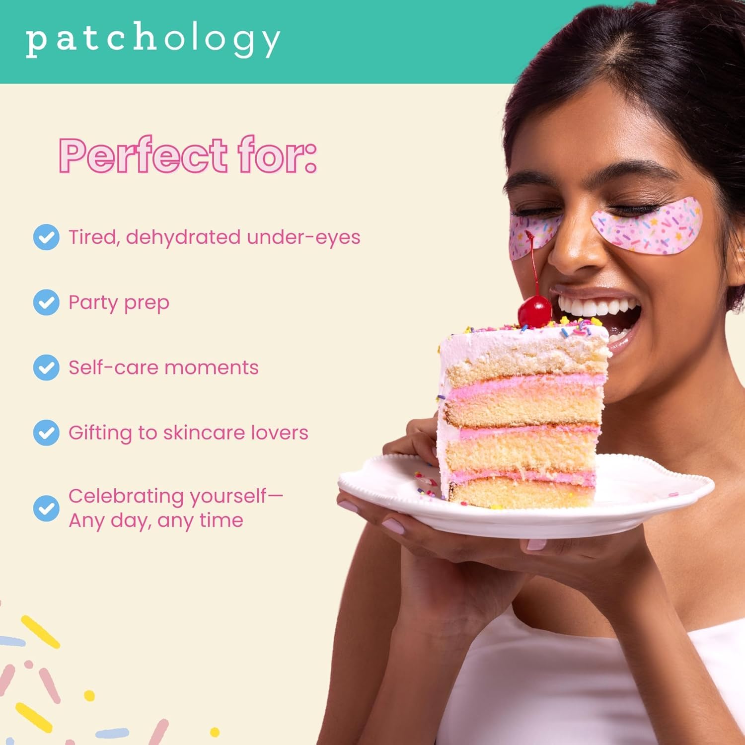 Patchology Gâteau Anniversaire Yeux – effet rafraîchissant sur le regard.