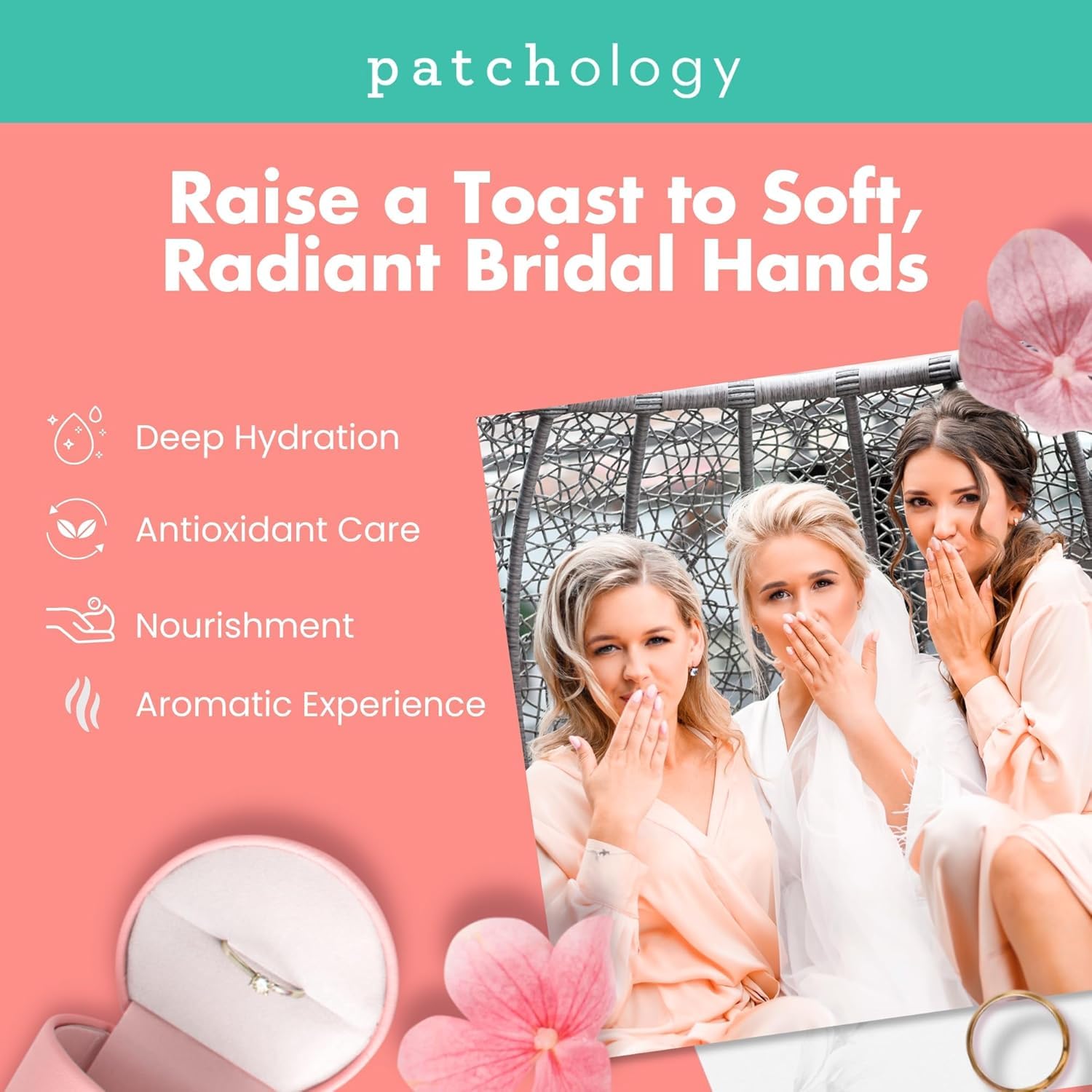 Patchology Rosé Fingers uso rápido en diez minutos para cuidado eficiente