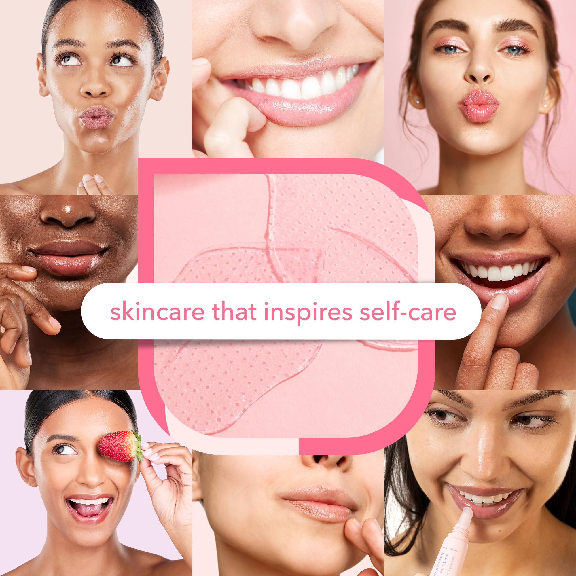 Patchology Rosé Lip Sleeping Mask, brillo rosado al despertar, labios suaves.