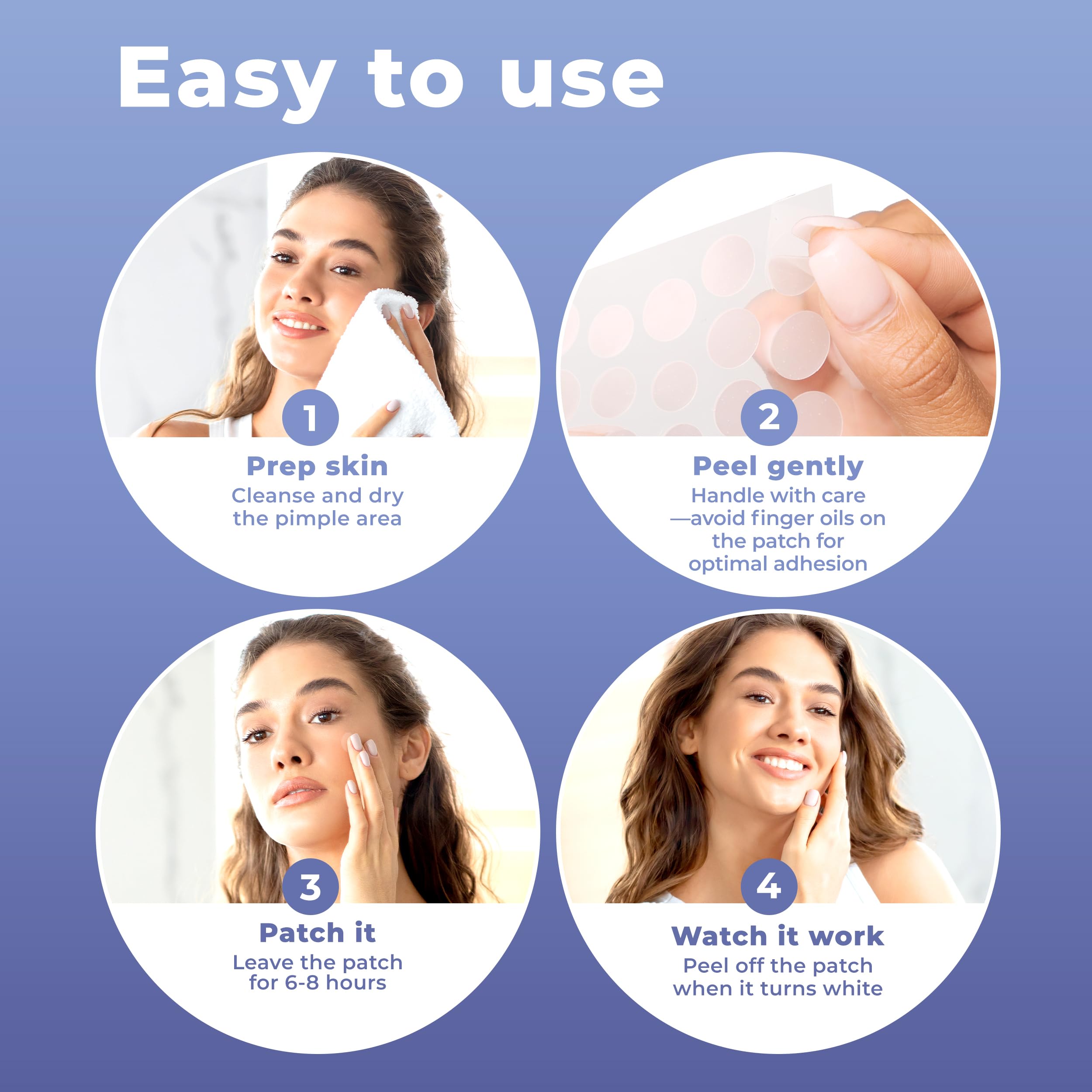 PatchRx parches acné rostro: disponibles en tamaños pequeño, mediano y grande para ajuste cómodo.