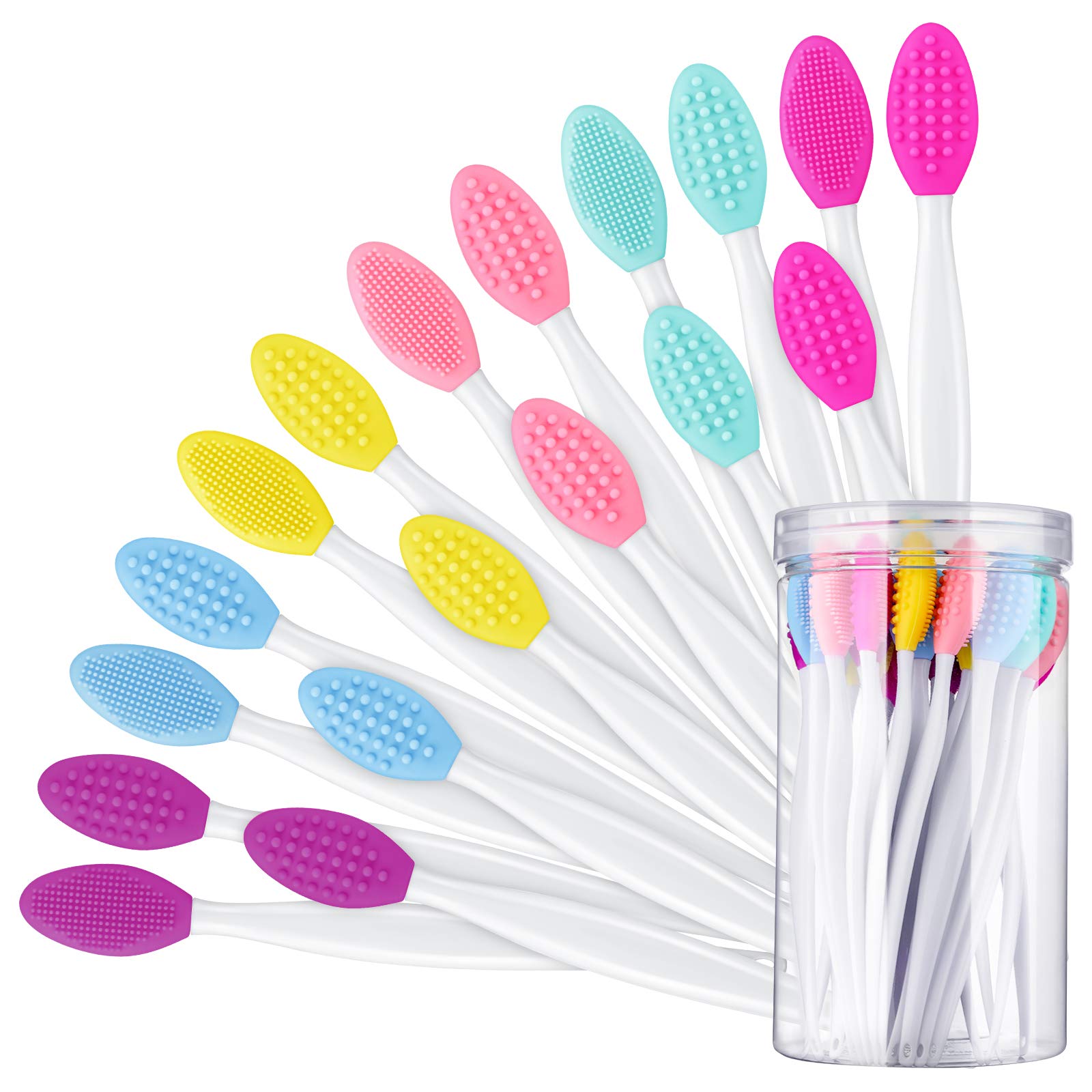 Patelai: 24 cepillos labiales de silicona, exfoliación doble cara para uso diario.