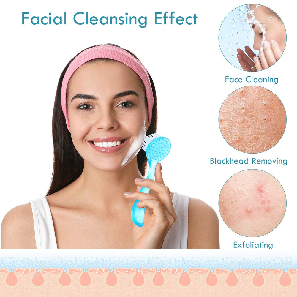 Patelai cepillo facial azul para exfoliar suavemente y quitar maquillaje