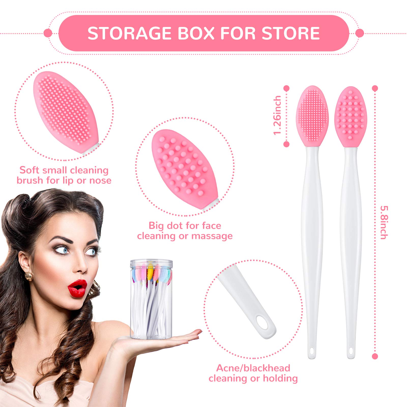 Cepillos labiales Patelai de silicona, doble cara, suaves y duraderos para exfoliar labios.