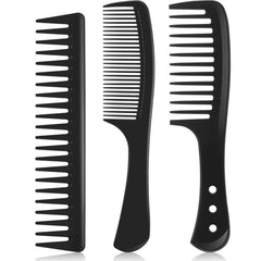 Peine Patelai de fibra de carbono con dientes anchos para desenredar sin tirar el cabello