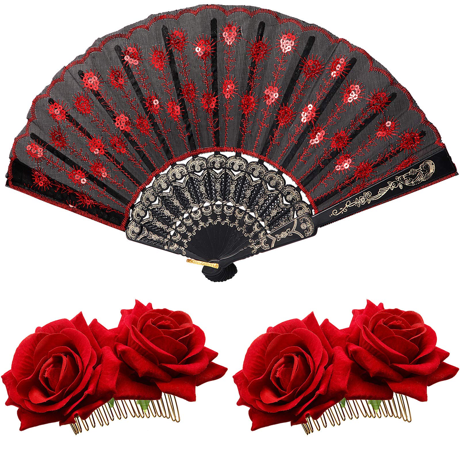 Patelai prendedor flor rosa rosal, accesorio para peinado con estilo vintage.