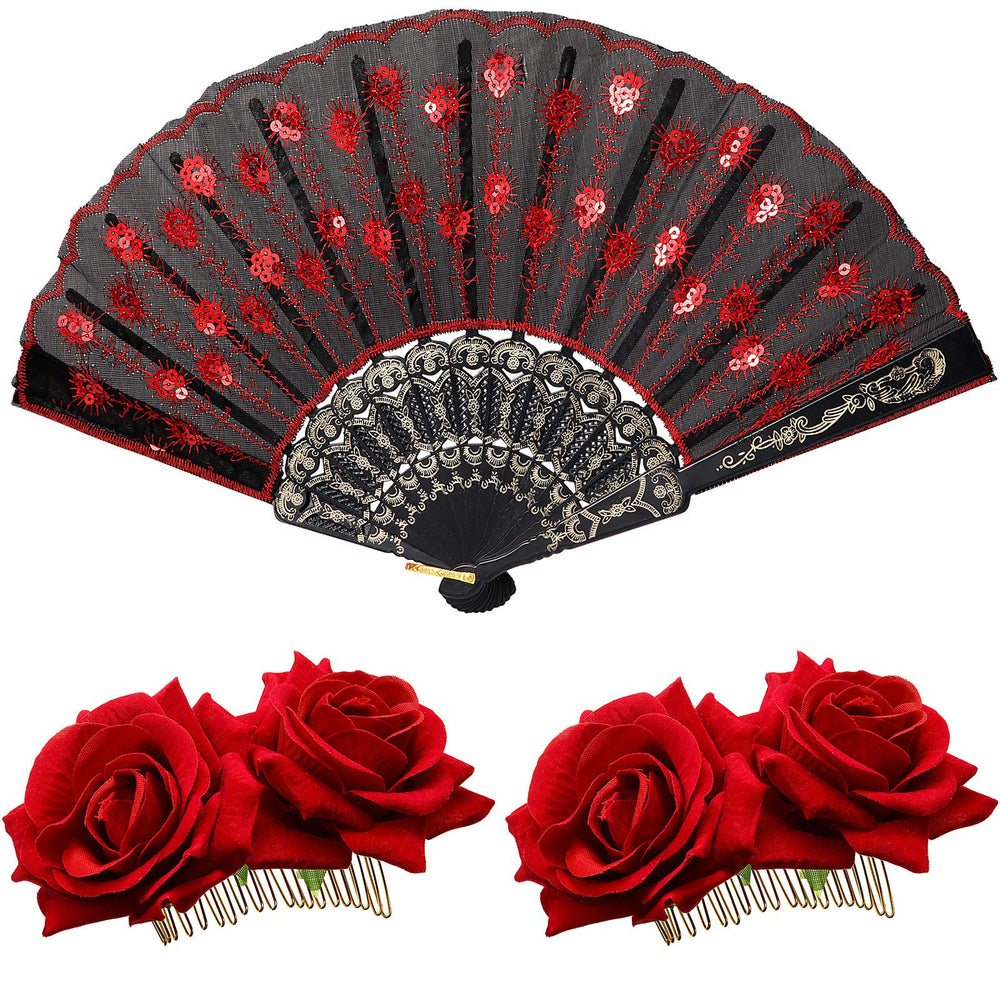 Patelai prendedor flor rosa rosal, accesorio para peinado con estilo vintage.