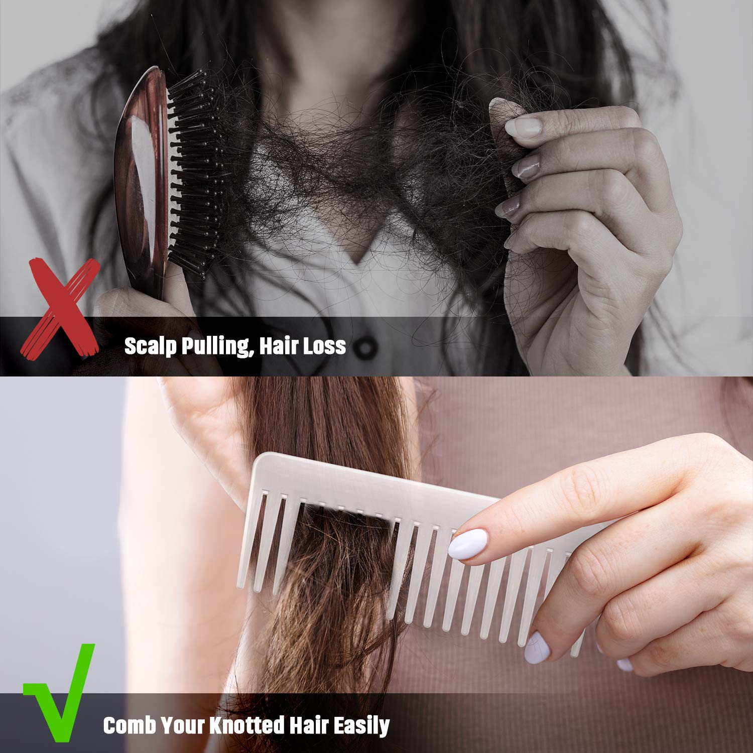 Peine Patelai para cabello largo y espeso, desenreda con suavidad