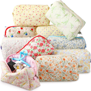 Paterr bolsas maquillaje floral acolchadas, estilo y organización para cada día