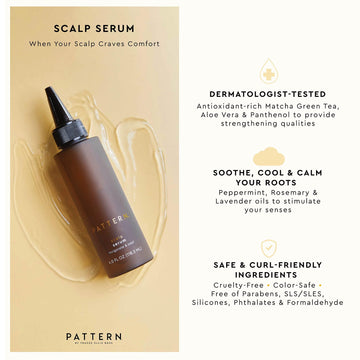 PATTERN Beauty Serum: aplicación en la raíz, sensación fresca.