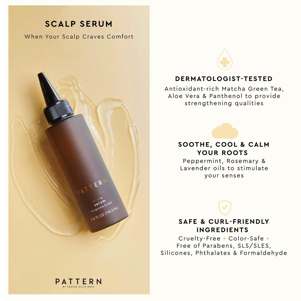 PATTERN Beauty Serum: aplicación en la raíz, sensación fresca.