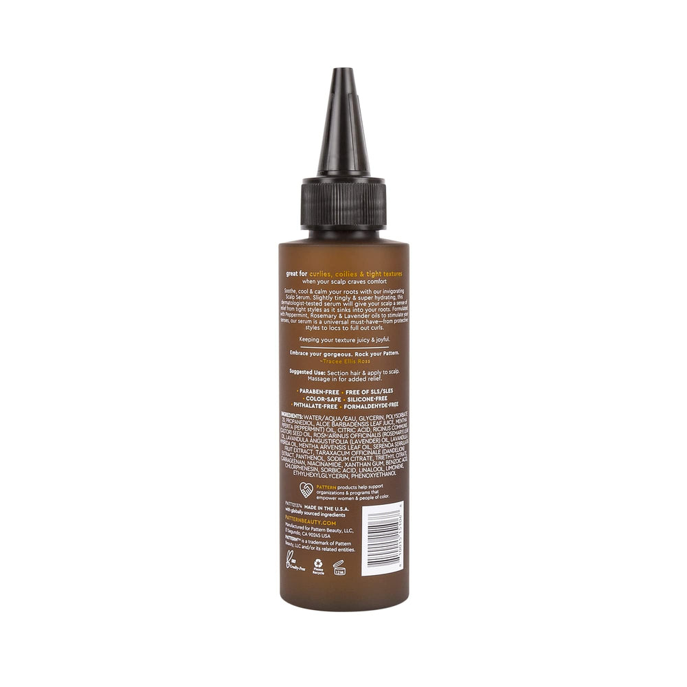 PATTERN Beauty Serum: envase elegante para rutina diaria de cuidado capilar.