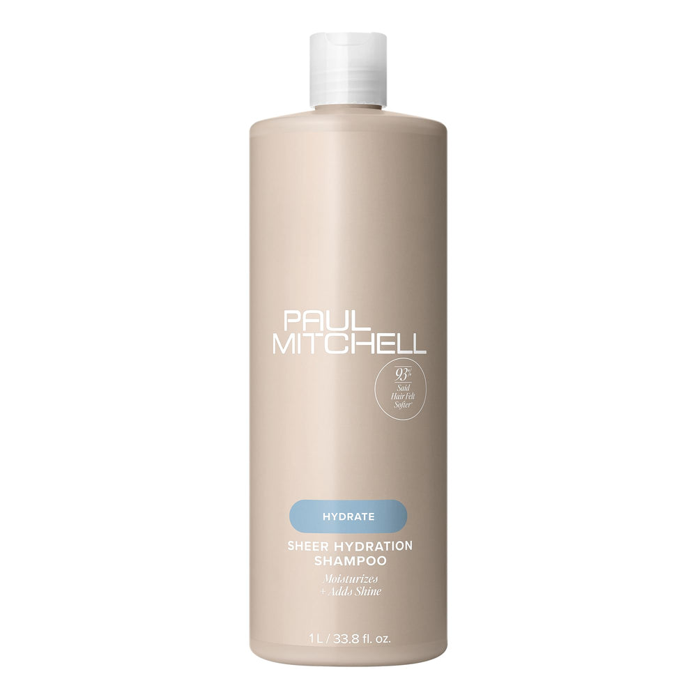 Paul Mitchell Champú Hidratación Pura: botella que sugiere hidratación para cabello seco