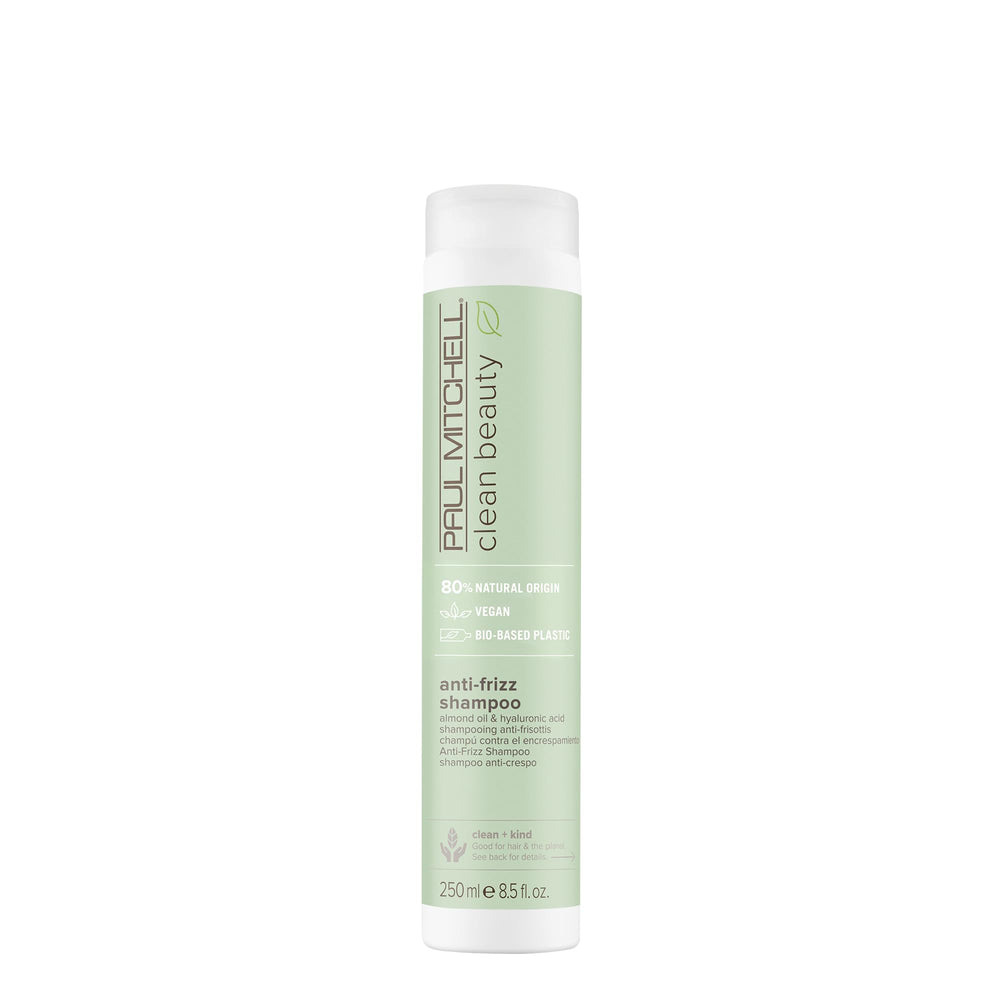 Paul Mitchell Clean Beauty Anti-Frizz Shampoo: botella, controla el frizz para cabello texturizado.