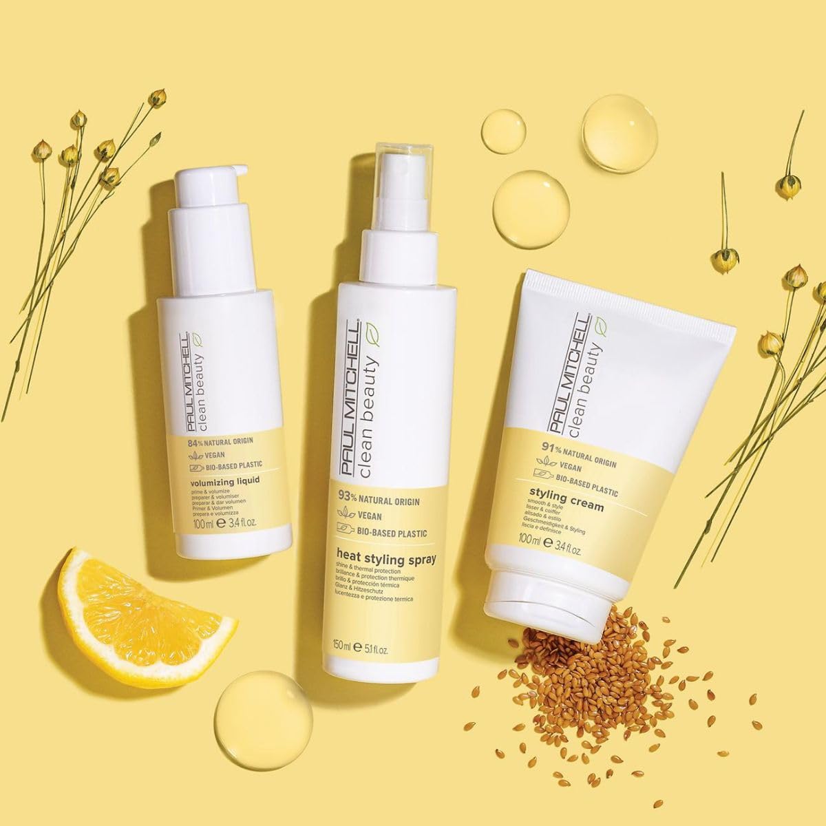 Paul Mitchell Clean Beauty Heat Spray, envase bio-basado en caña de azúcar y packaging sostenible.