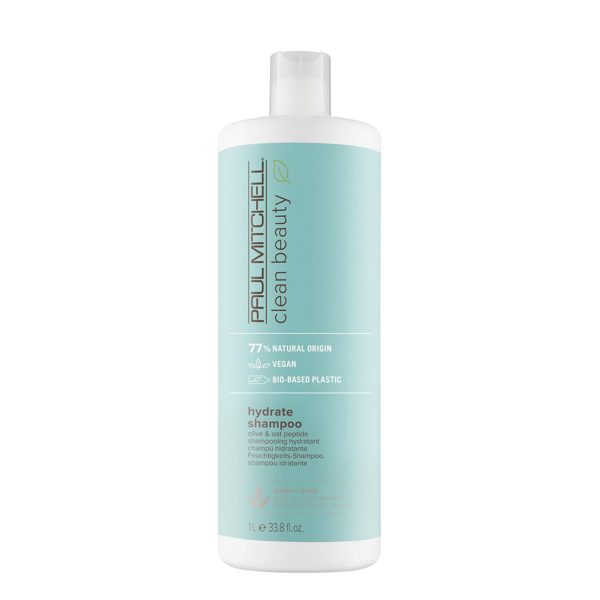 Paul Mitchell Hydrate Shampoo en botella muestra el producto y promete hidratación suave