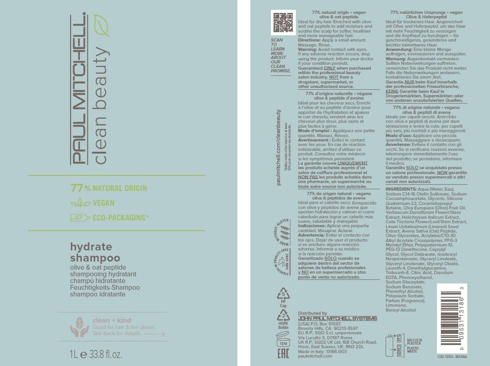 Aplicación diaria del Hydrate Shampoo para cabello seco