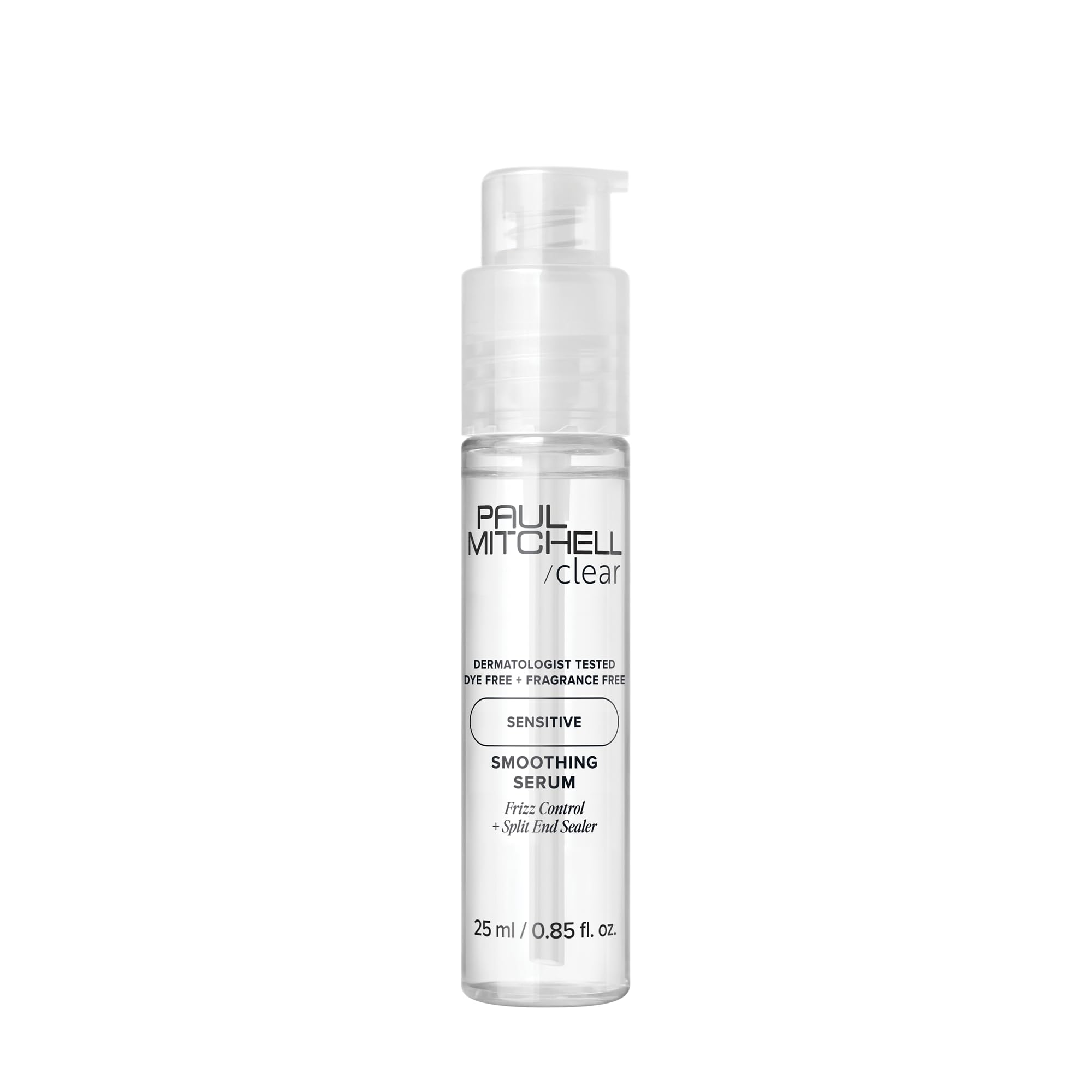 Paul Mitchell Clear Smoothing Serum, botella-chorro: brillo suave sin irritación.